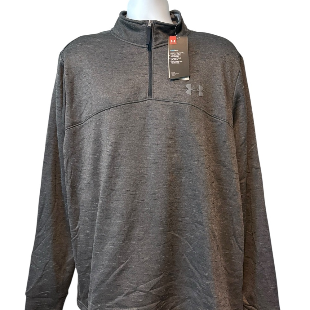 Under Armour COLDGEAR Loose Gray Quarter-Zip Mock Neck Pullover Gray XXL NWT